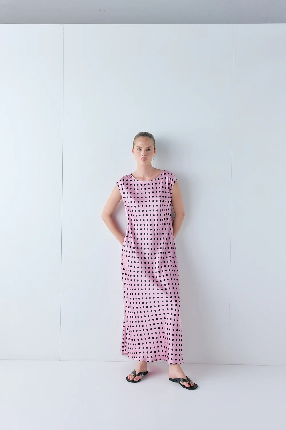 Martina Satin Maxi Dress Polka Dot - Image 5