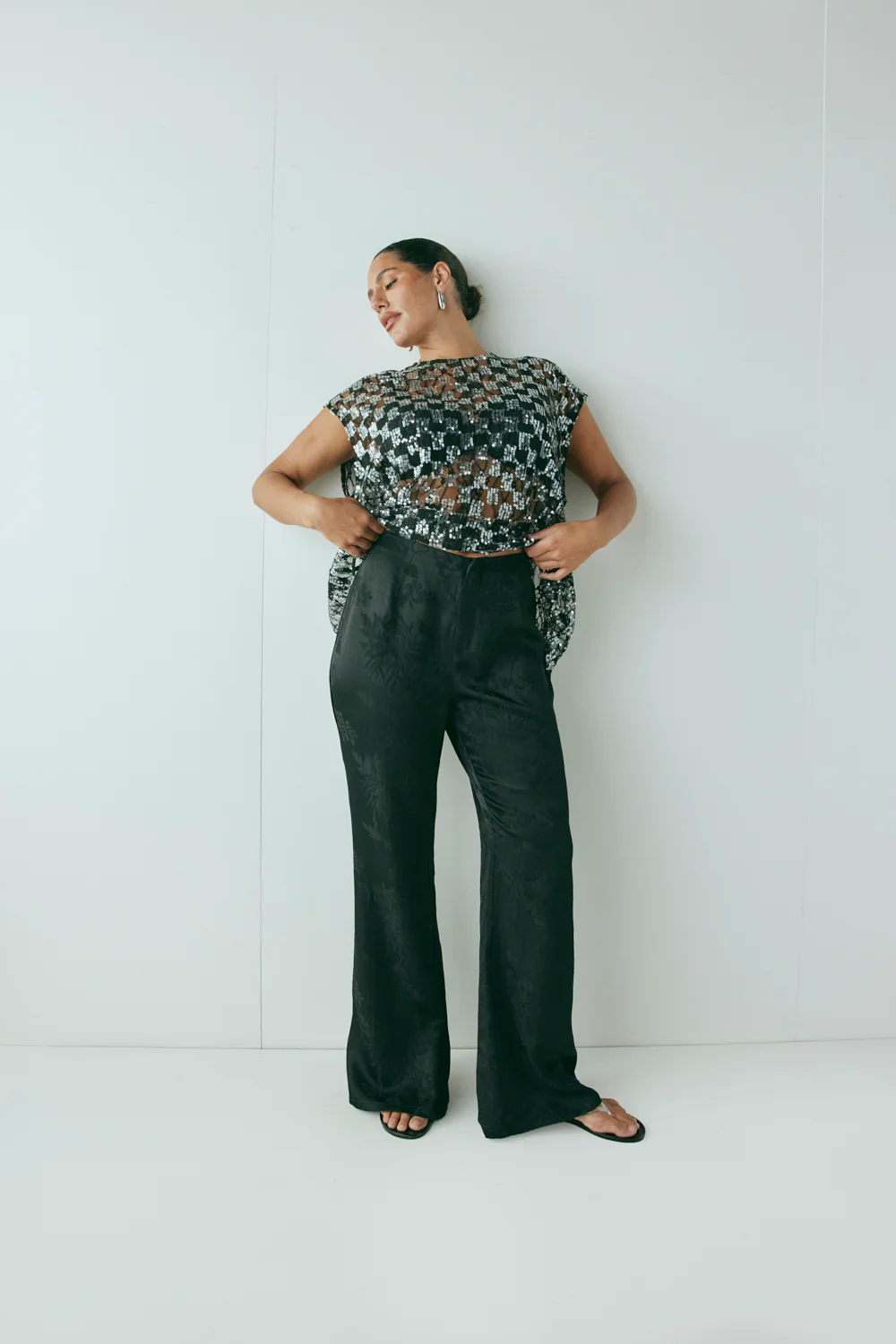 Matise Jacquard Flare Pants Black - Image 2