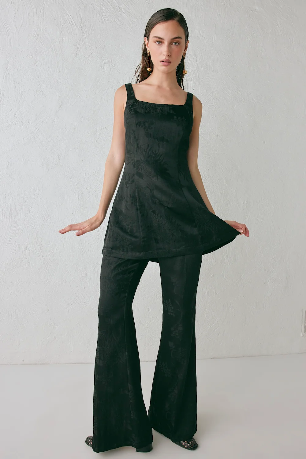 Matise Jacquard Flare Pants Black - Image 3