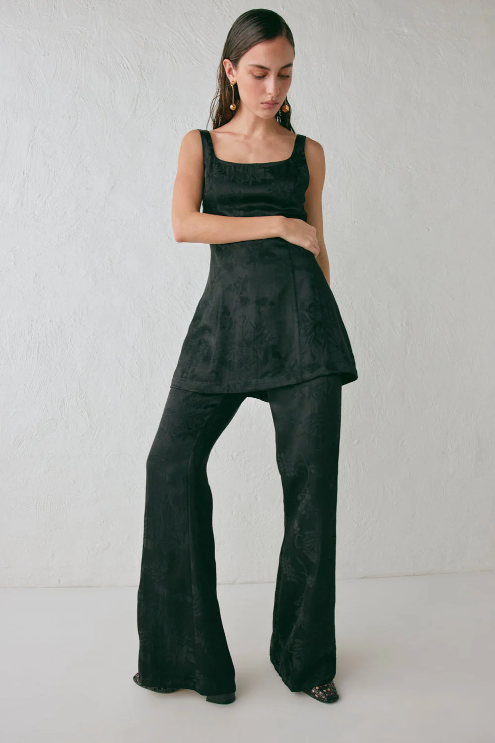 Matise Jacquard Flare Pants Black - Image 5