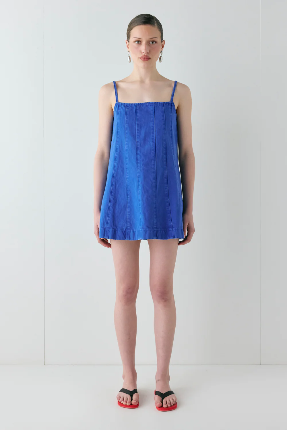 Maxine Denim Mini Dress Cobalt - Image 2
