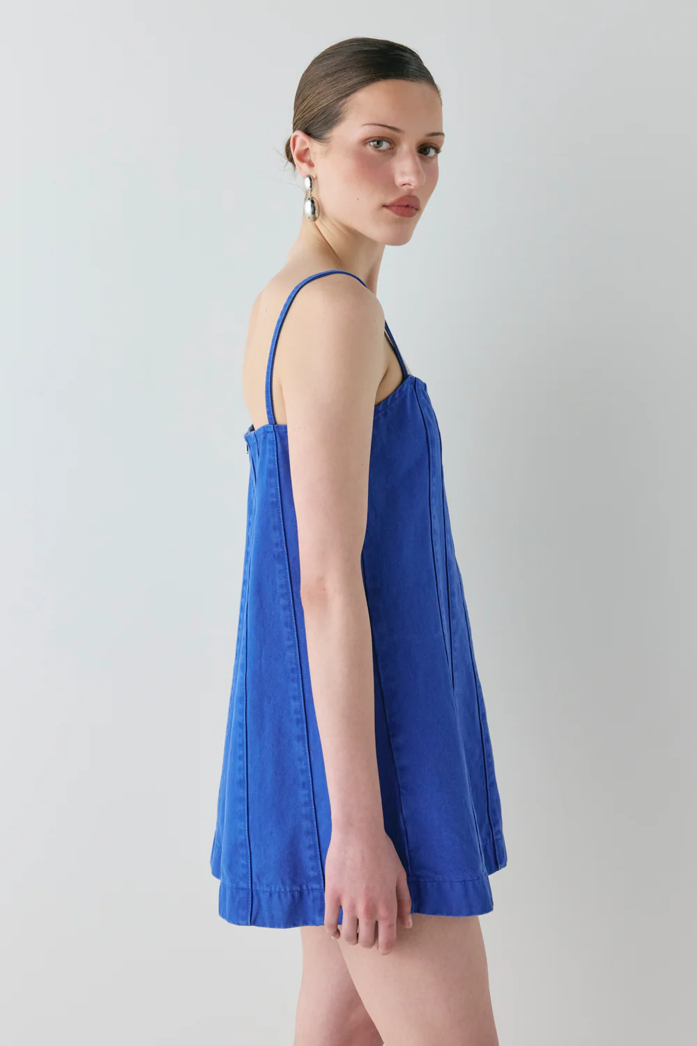 Maxine Denim Mini Dress Cobalt - Image 4