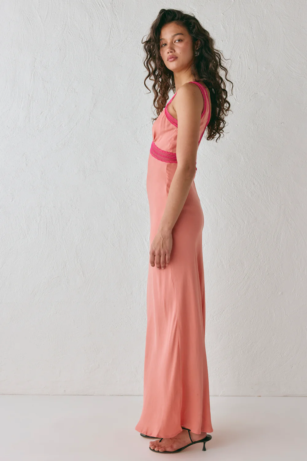Meet Me On The Dance Floor Bias Cut Maxi Dress Coral - Image 7