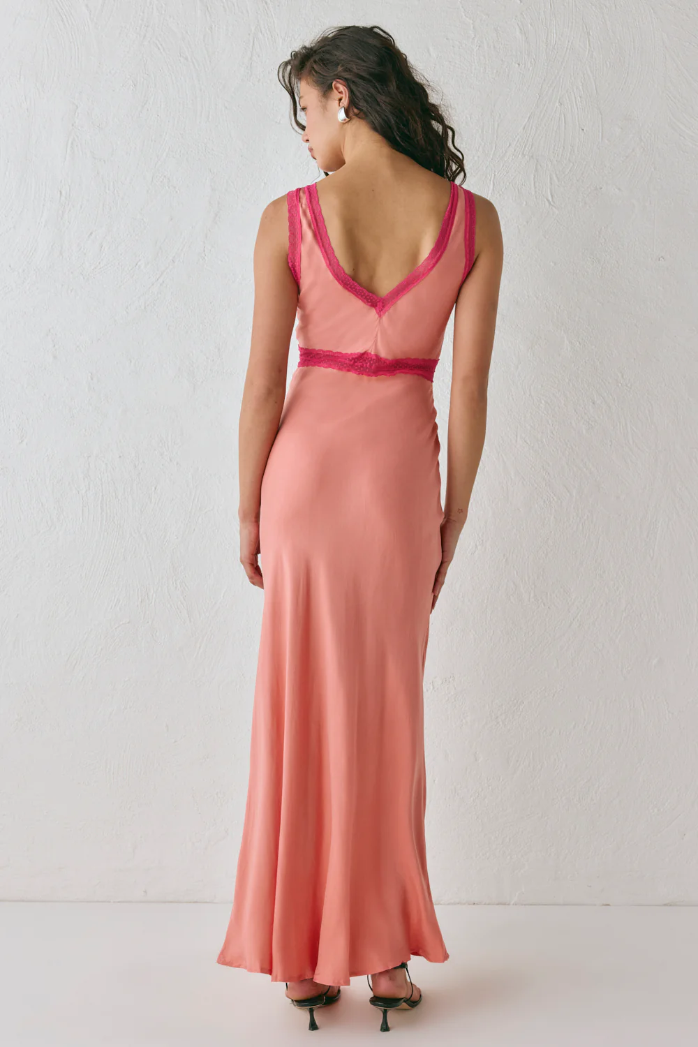 Meet Me On The Dance Floor Bias Cut Maxi Dress Coral - Image 8