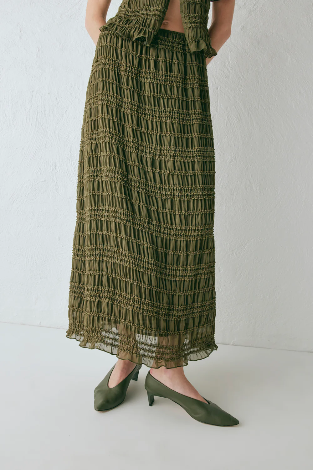 Mia Midi Skirt Khaki - Image 5