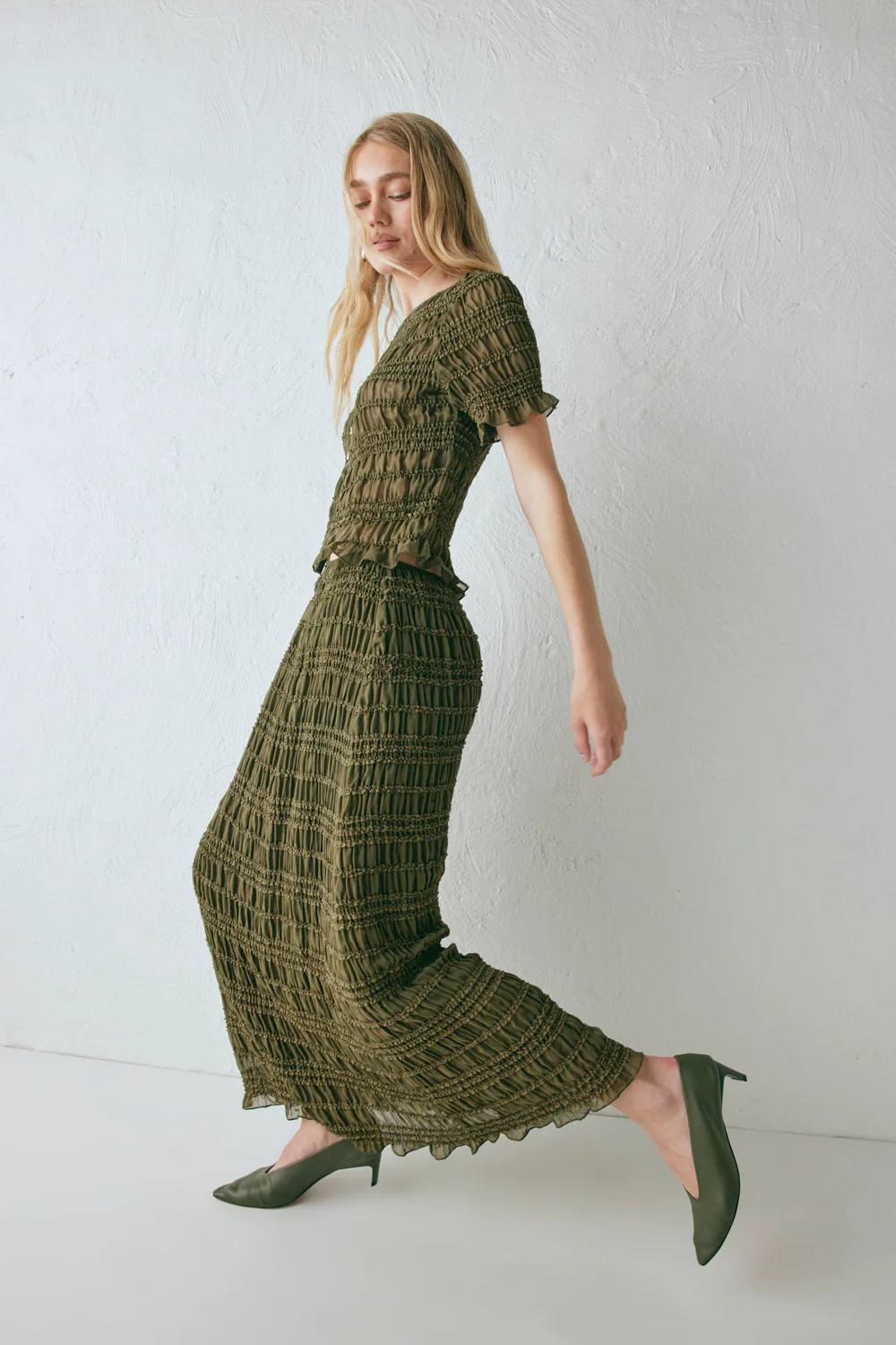 Mia Midi Skirt Khaki - Image 6