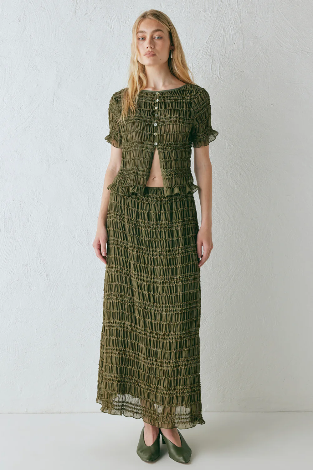 Mia Midi Skirt Khaki - Image 9