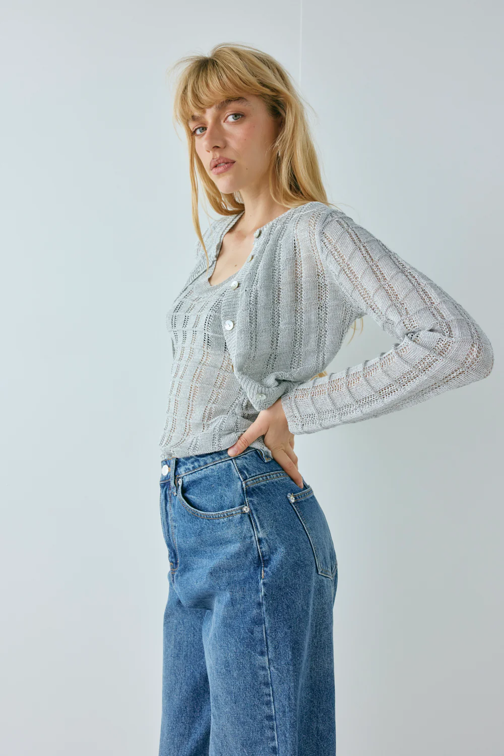 Mika Knit Top Silver - Image 6