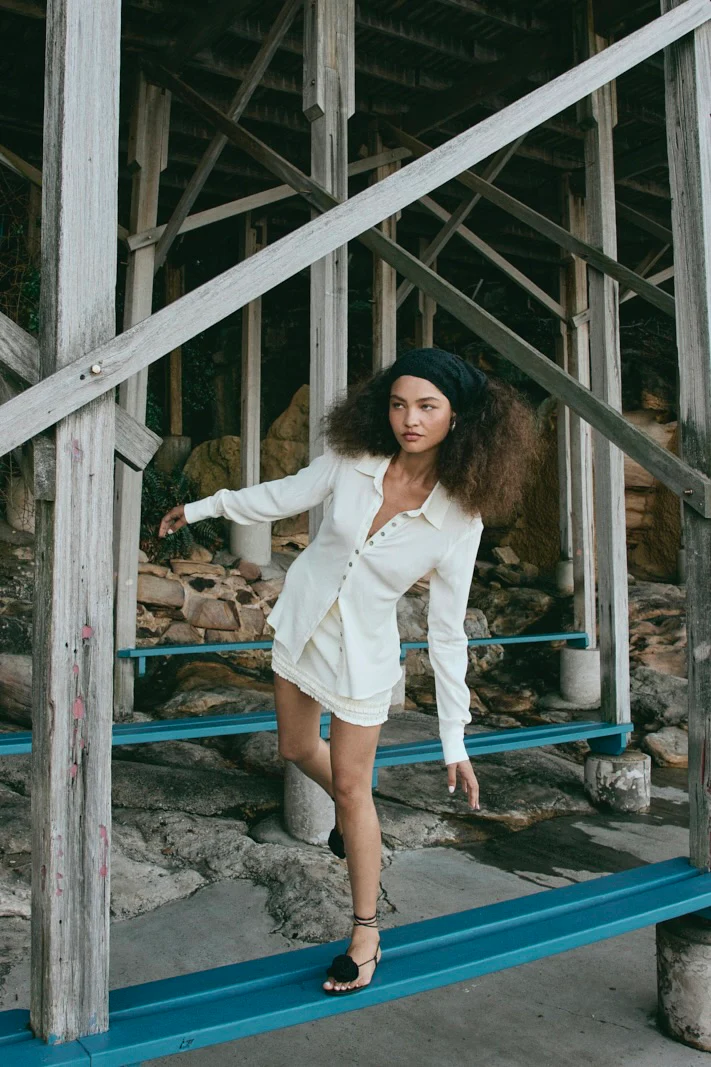 Mila Bias Shirt Cream