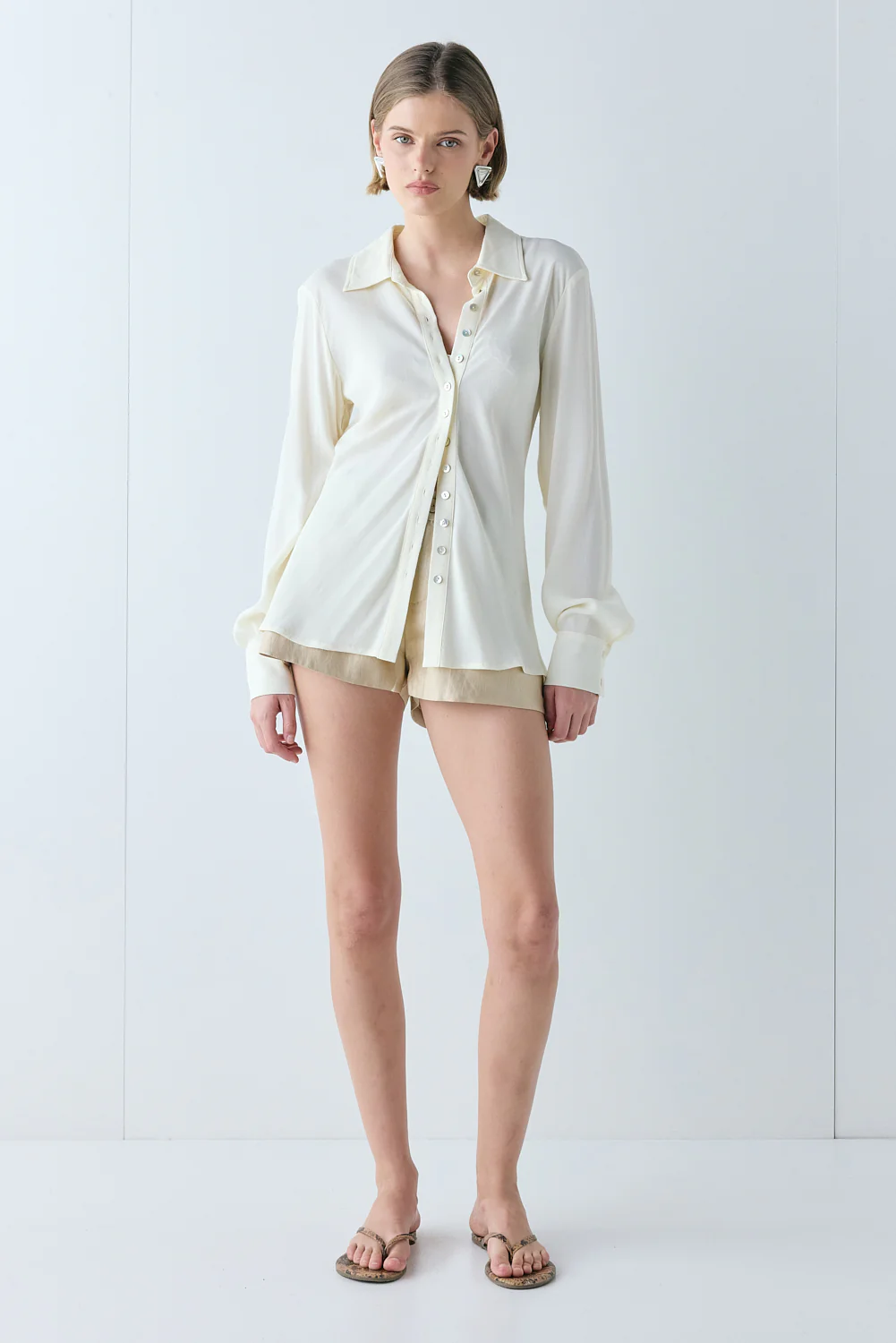 Mila Bias Shirt Cream - Image 4