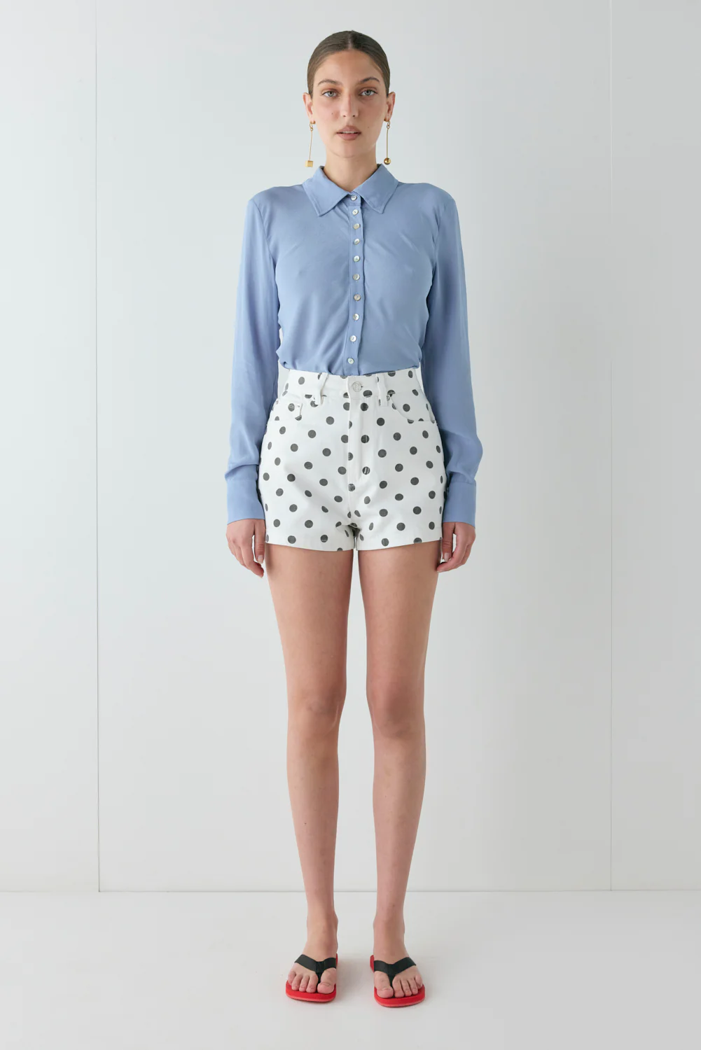 Mila Bias Shirt Sky - Image 3