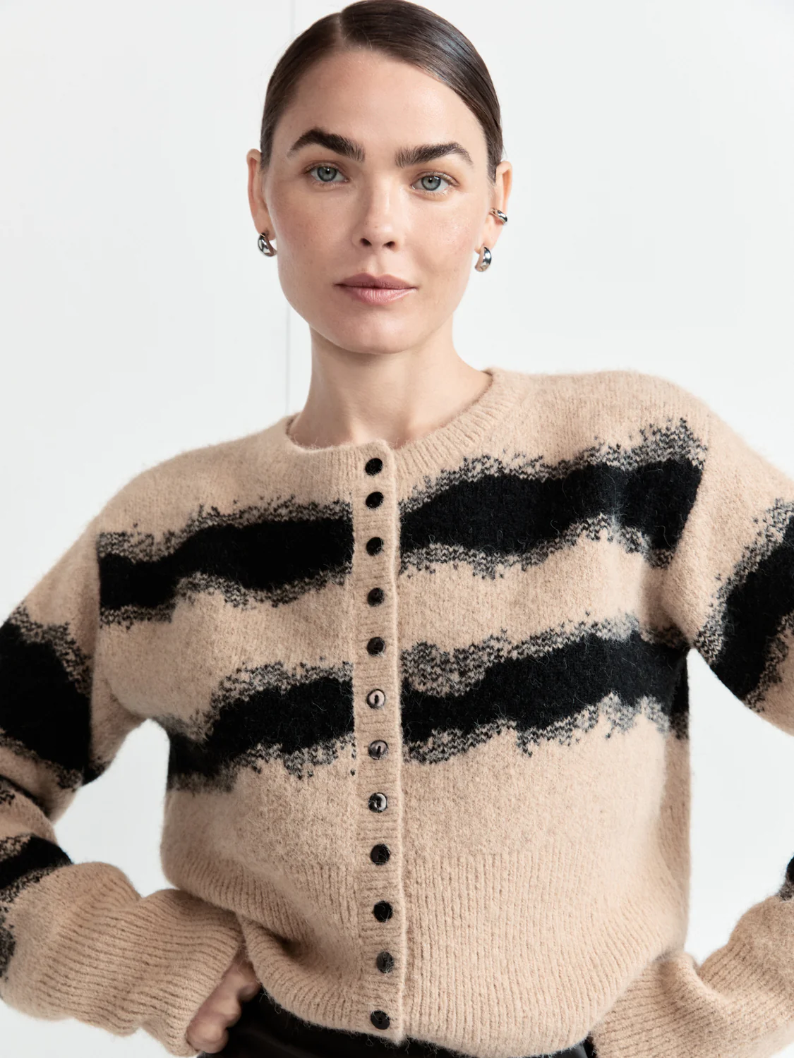 Minnie Knit Cardigan Latte - Image 2