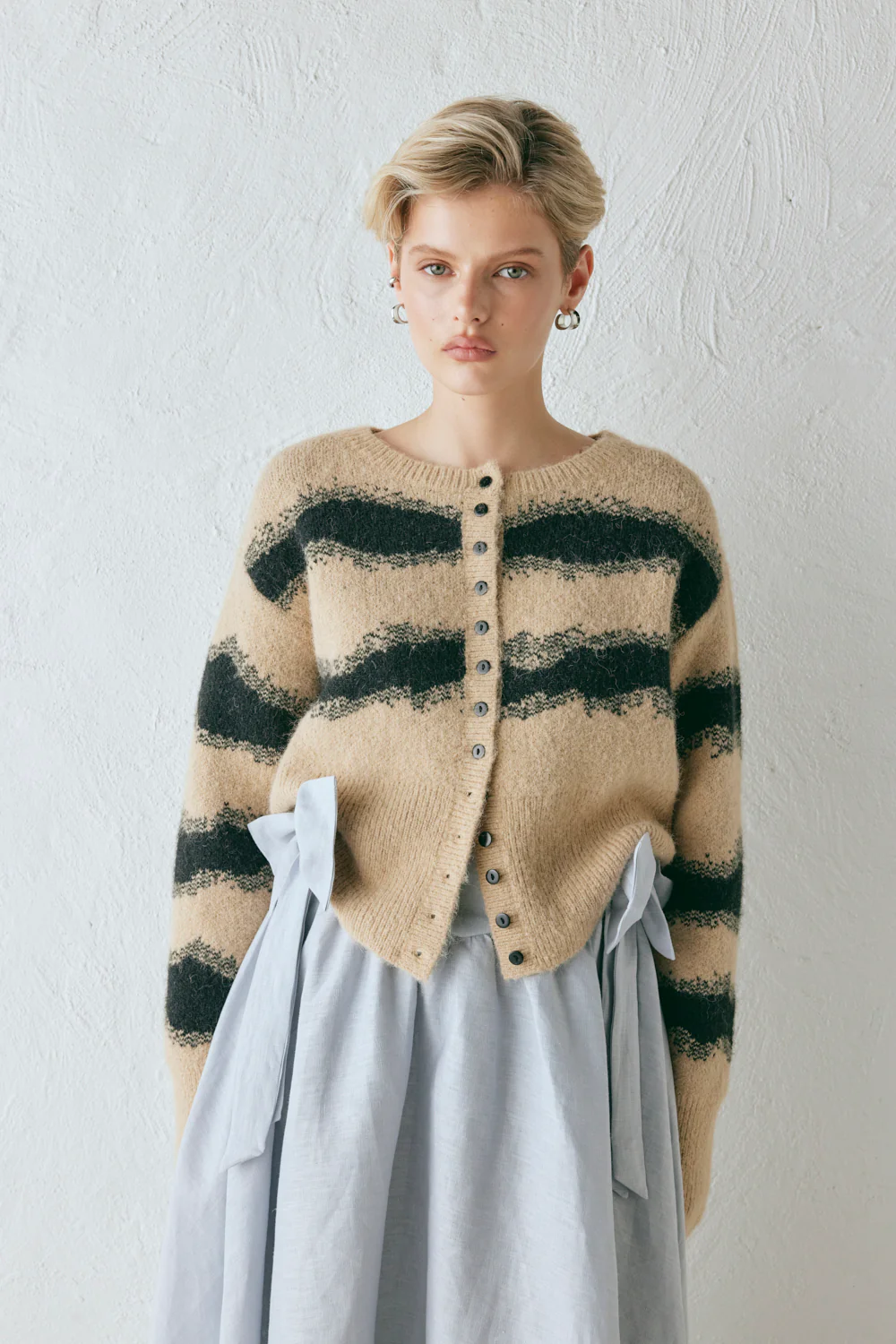 Minnie Knit Cardigan Latte - Image 4