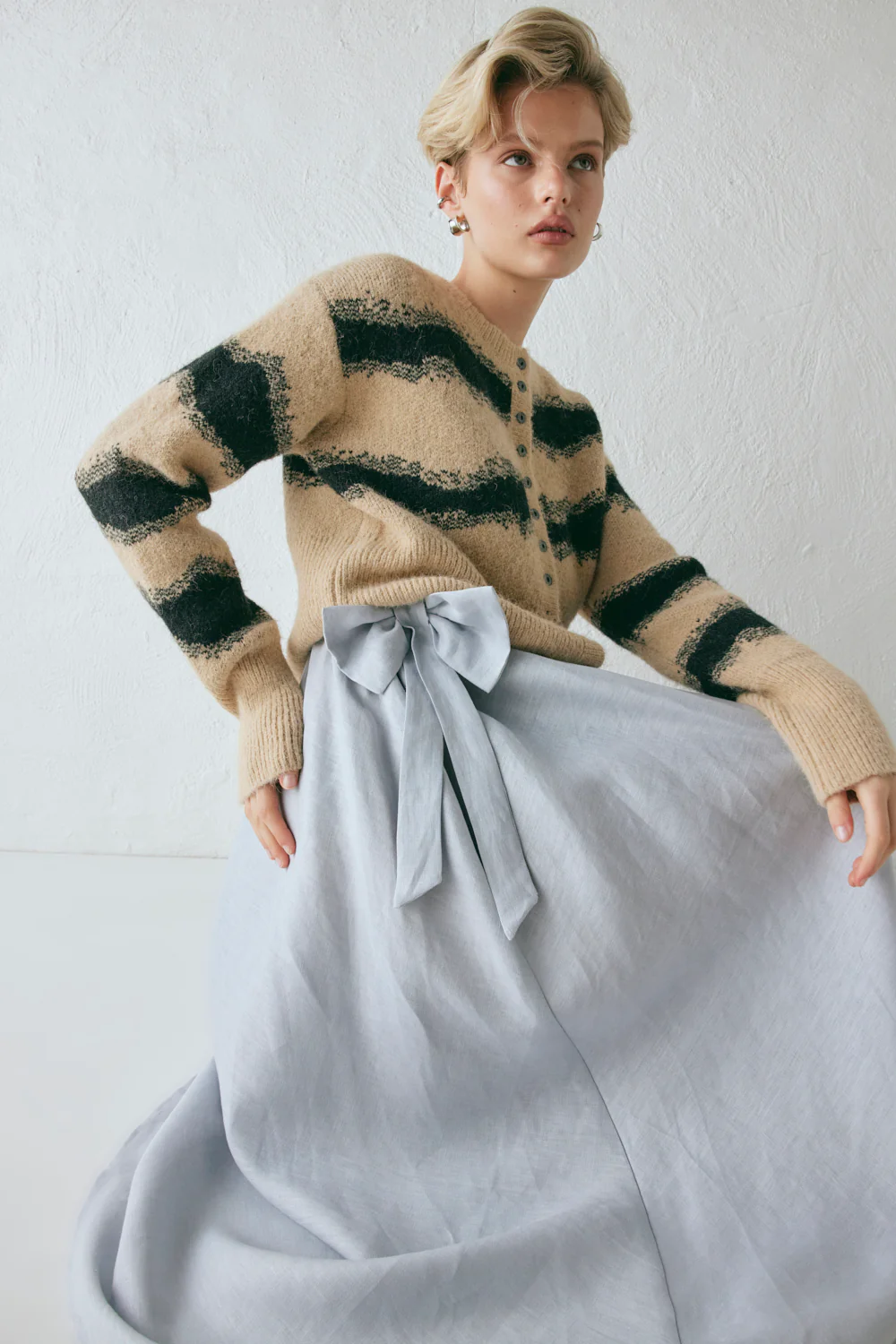 Minnie Knit Cardigan Latte - Image 5