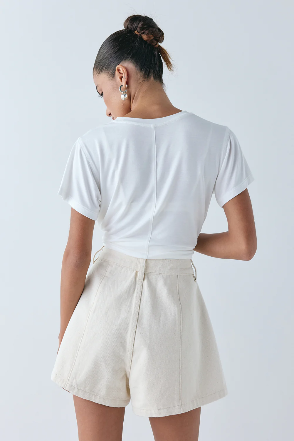 Mira Denim Shorts Cream - Image 7