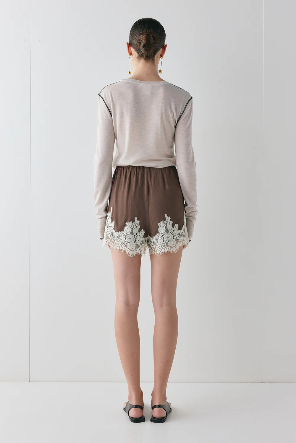 Monikh Lace Shorts Chocolate - Image 6