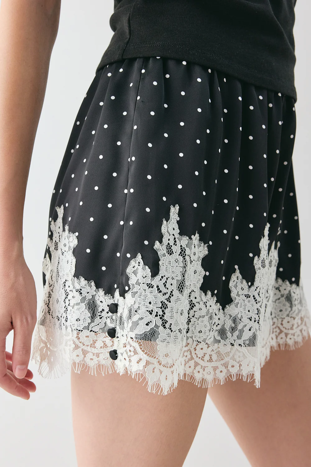 Monikh Satin Lace Shorts Polka Dot - Image 4