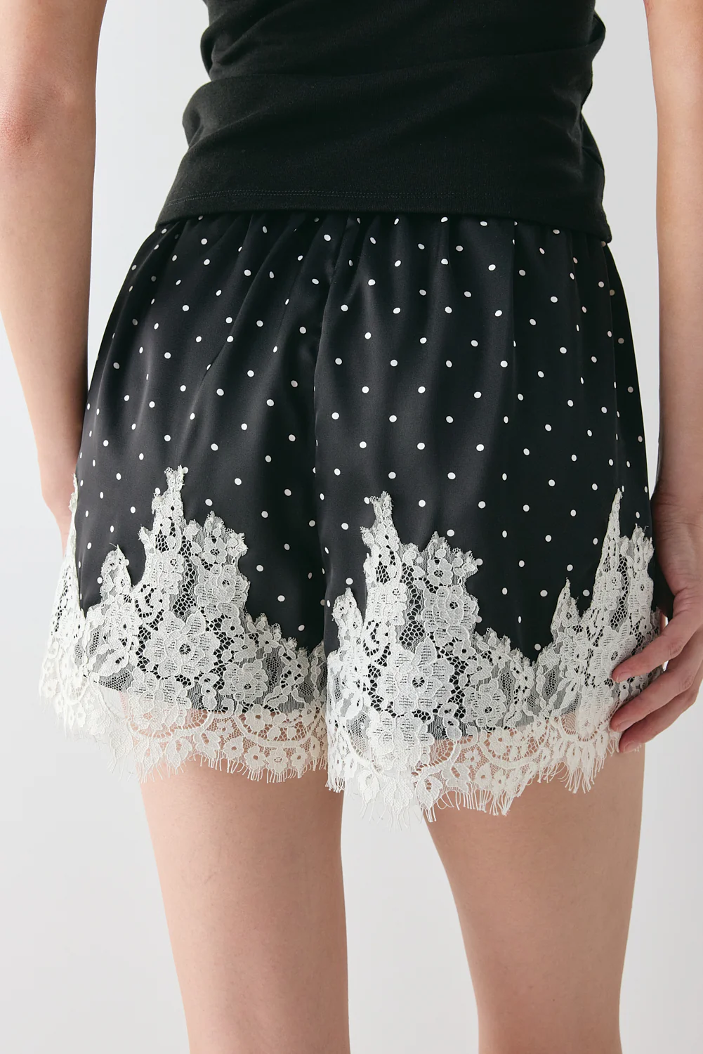 Monikh Satin Lace Shorts Polka Dot - Image 5