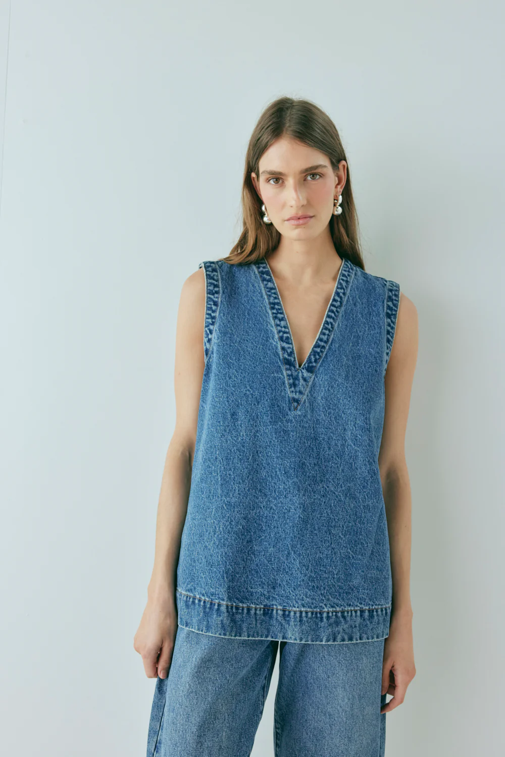 Muni Denim Tunic Top Blue - Image 2