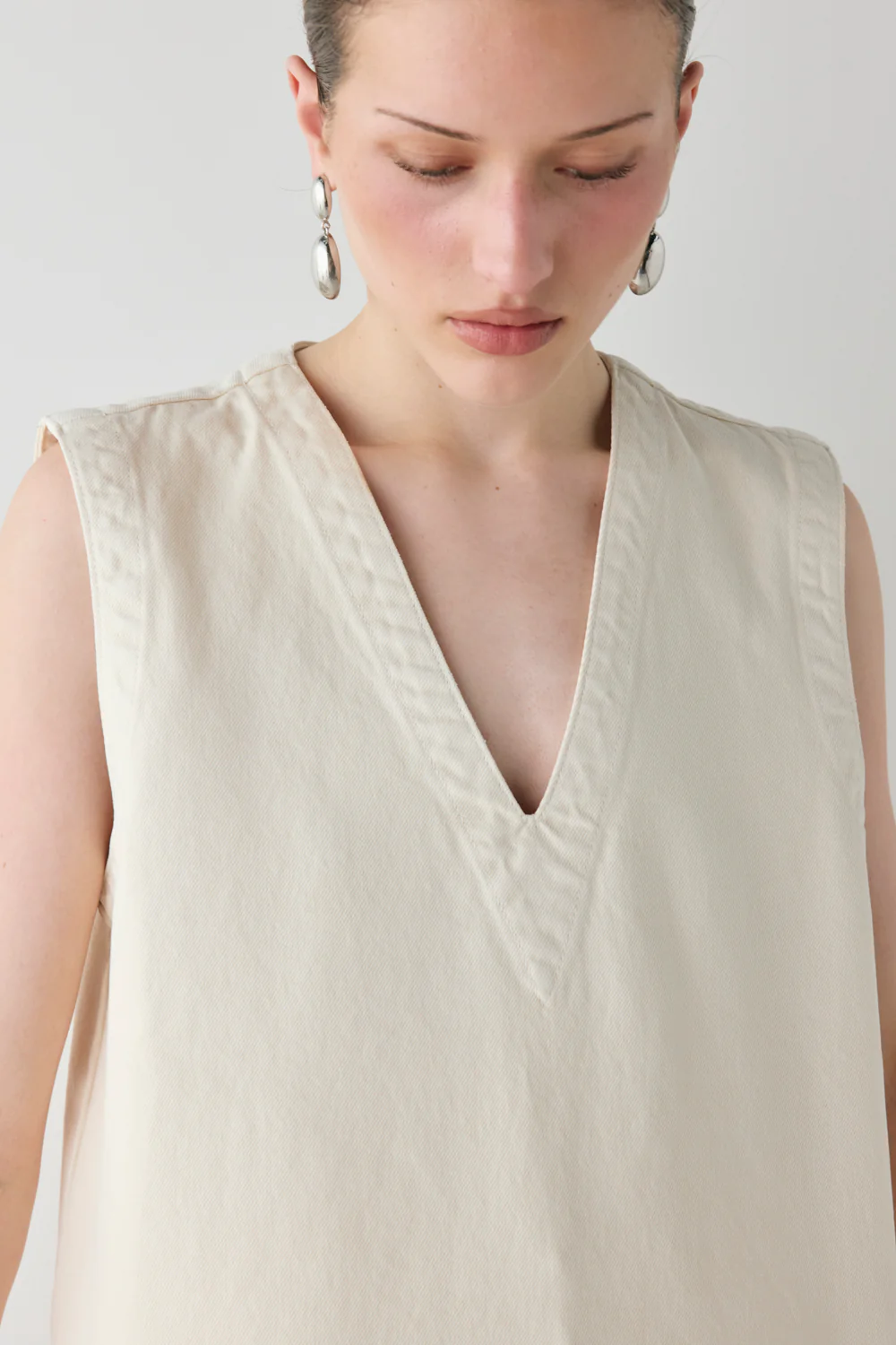 Muni Denim Tunic Top Cream - Image 5