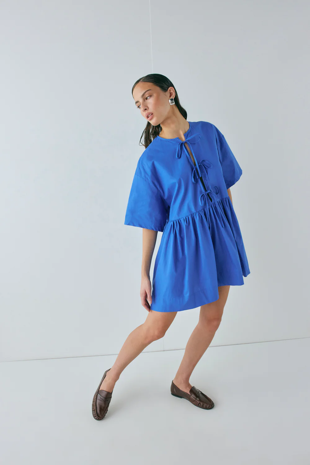 Naomi Smock Mini Dress Cobalt - Image 3