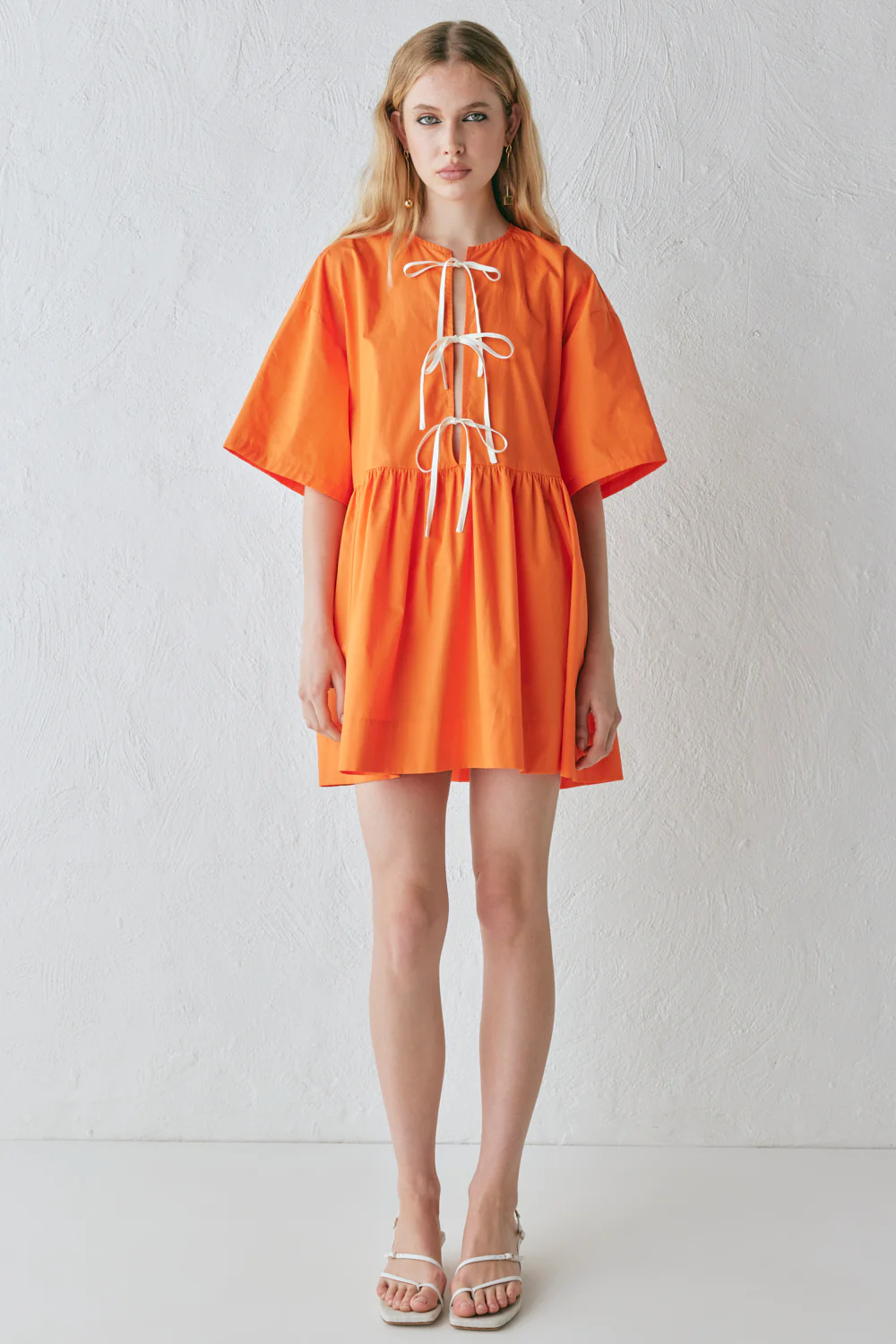 Naomi Smock Mini Dress Tangerine - Image 5