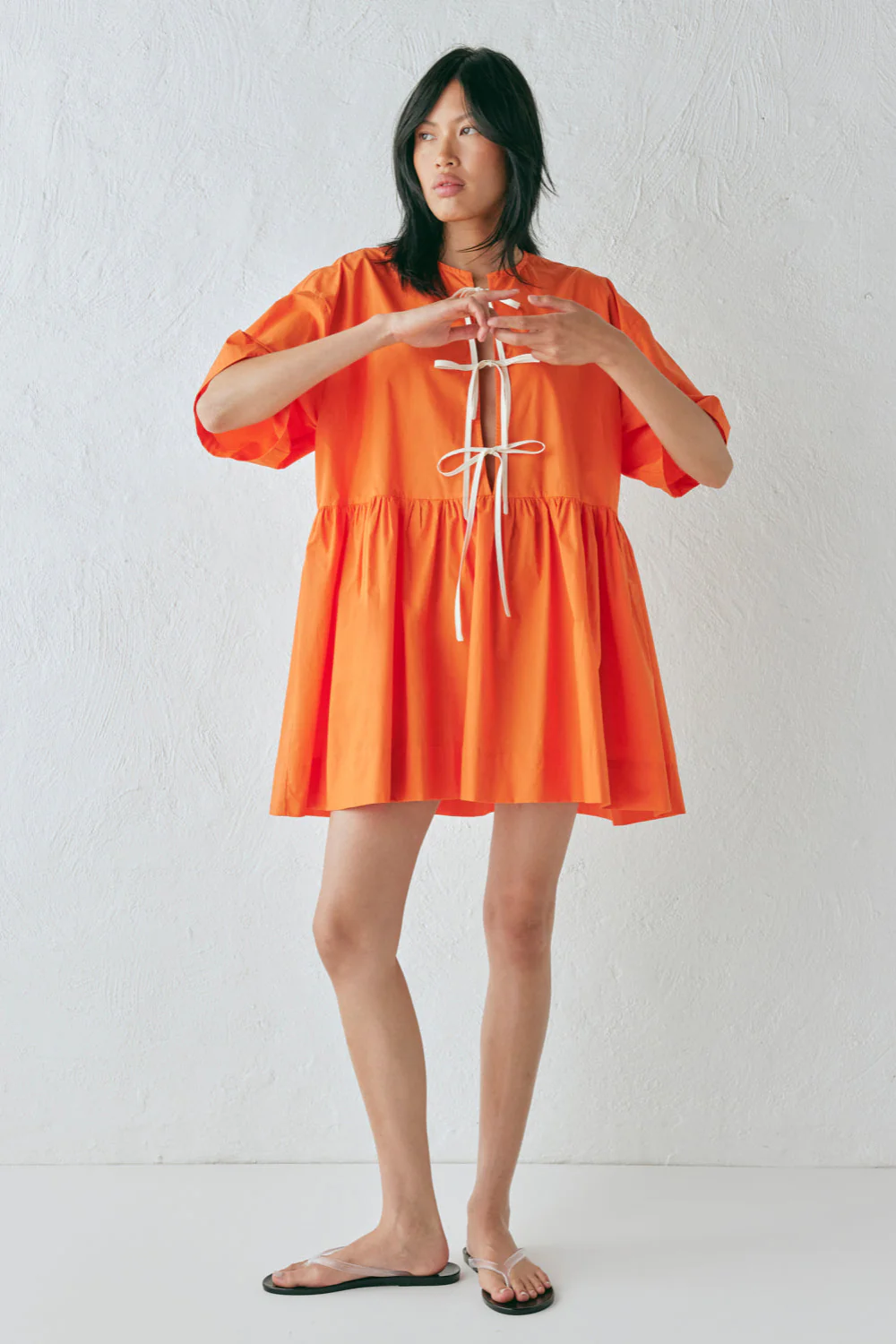 Naomi Smock Mini Dress Tangerine - Image 6