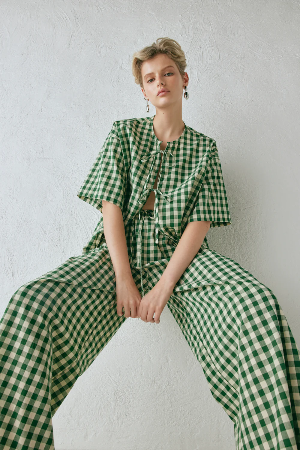 Naomi Smock Top Green Check - Image 2