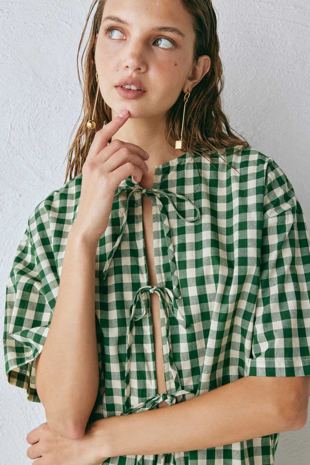 Naomi Smock Top Green Check - Image 6
