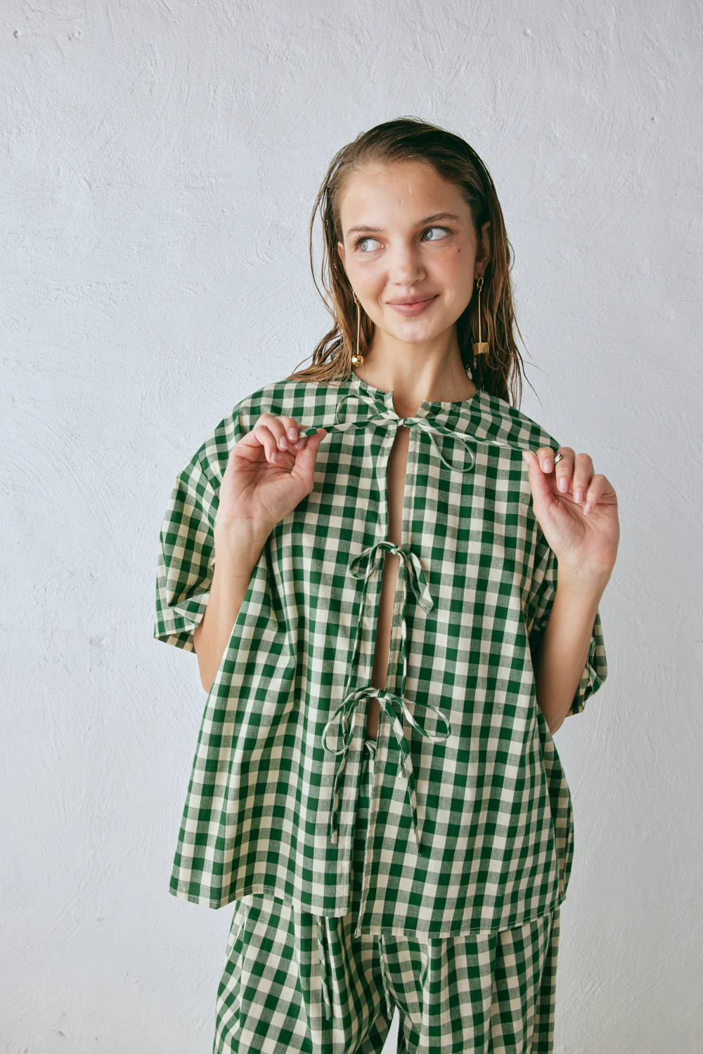 Naomi Smock Top Green Check - Image 7