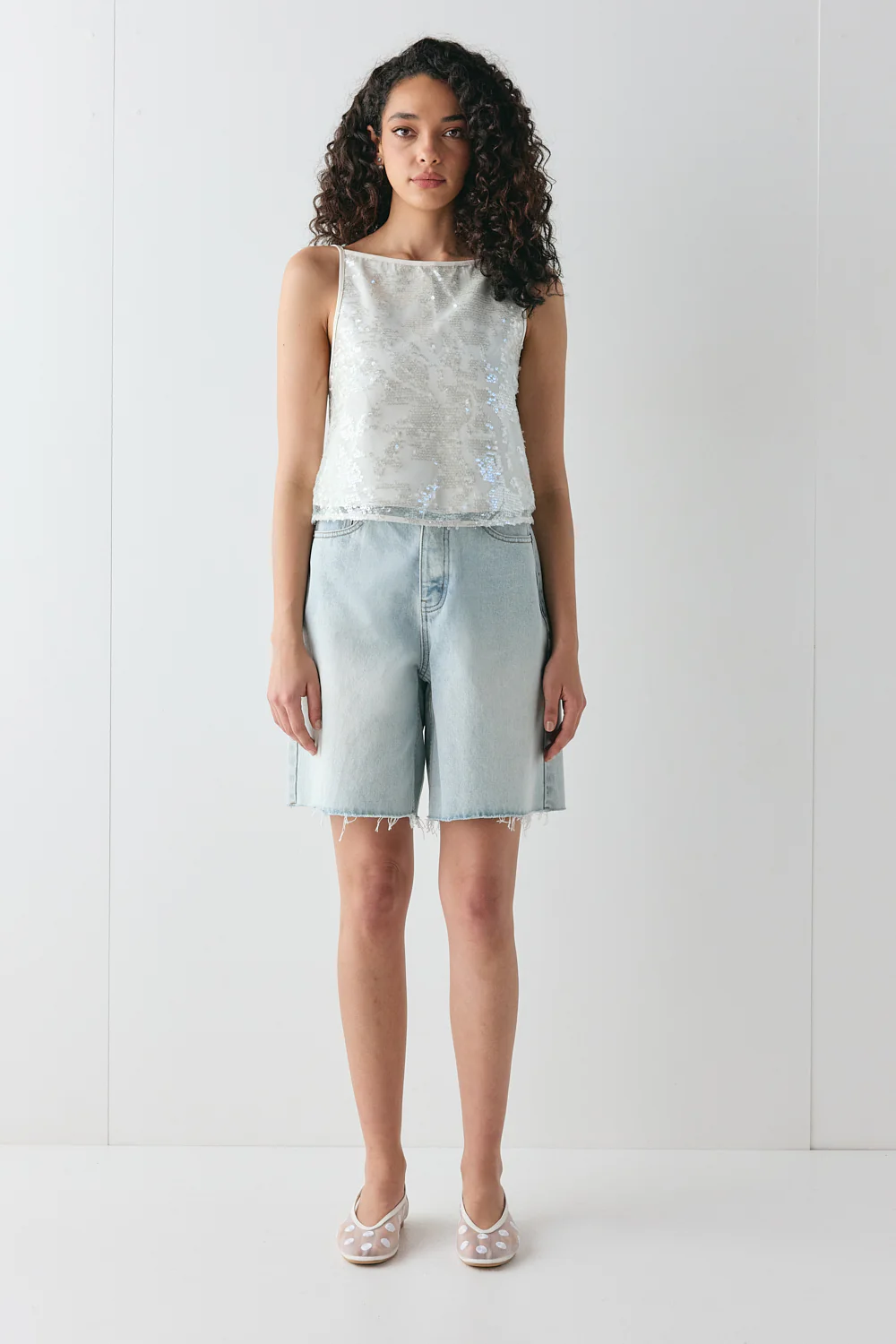 Nati Sequin Top White - Image 4