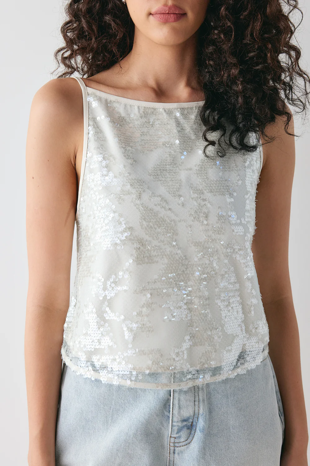 Nati Sequin Top White - Image 5
