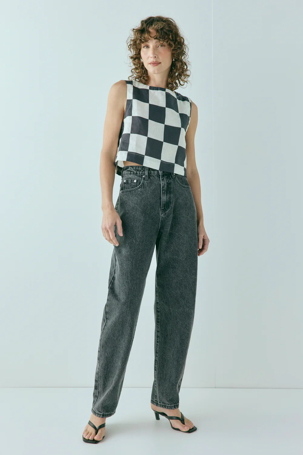 Naya Linen Top Check - Image 3