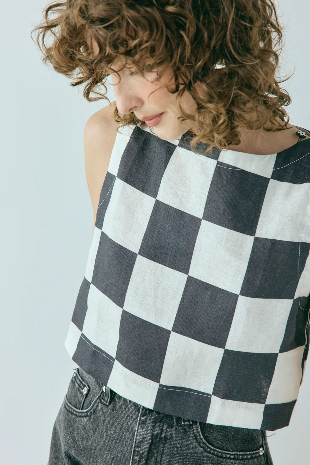 Naya Linen Top Check - Image 4