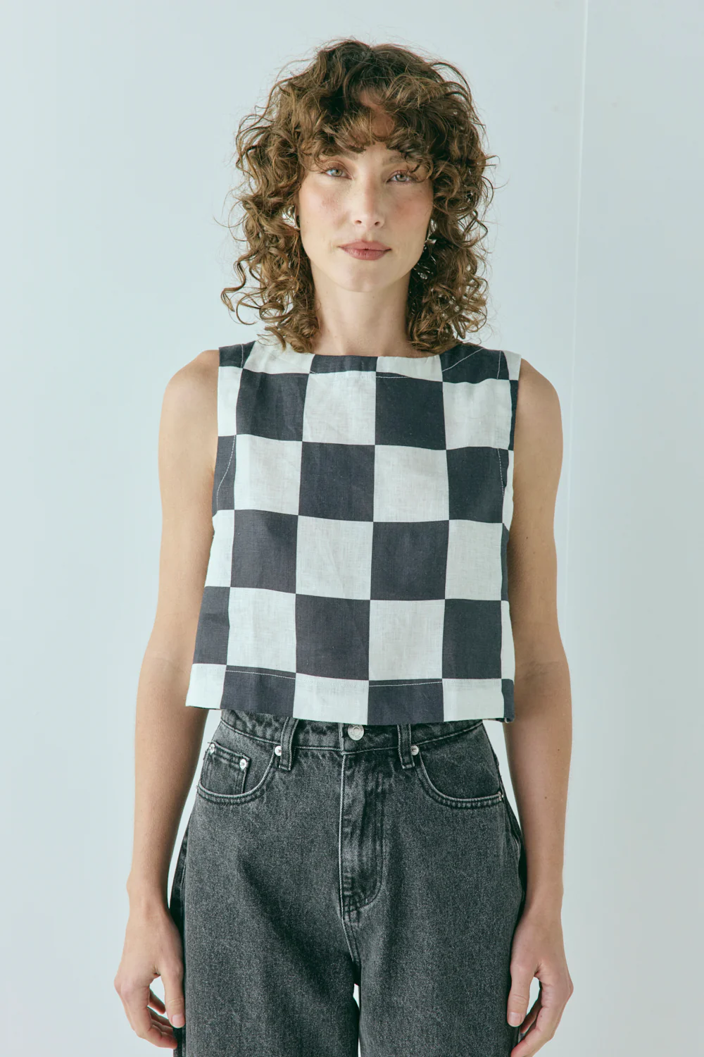 Naya Linen Top Check - Image 5