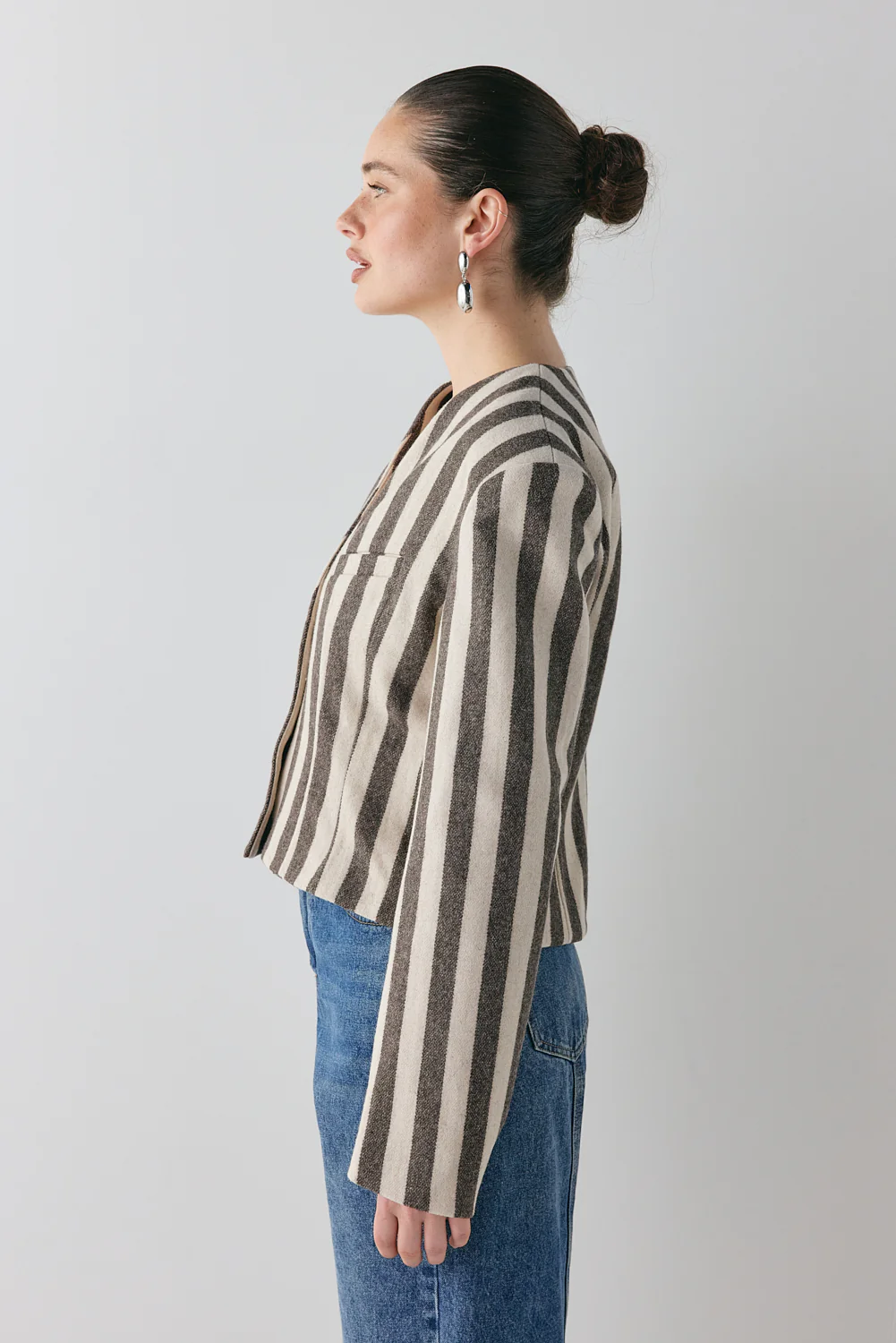 Nerida Blazer Charcoal Stripe - Image 5