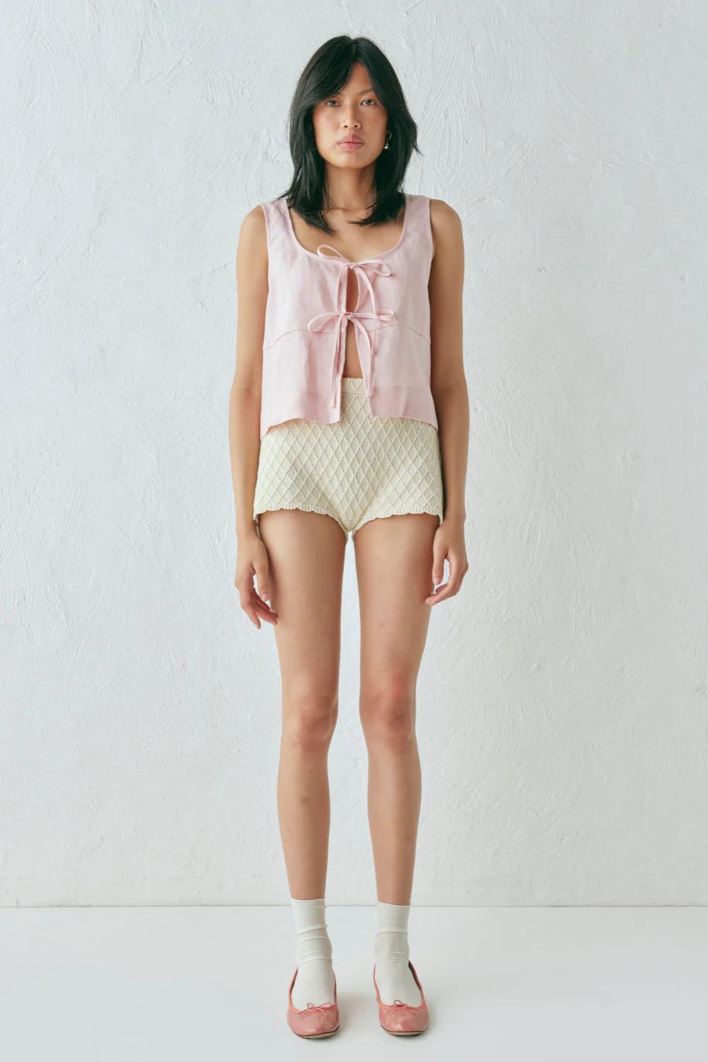 Nessa Linen Smock Top Pink - Image 3