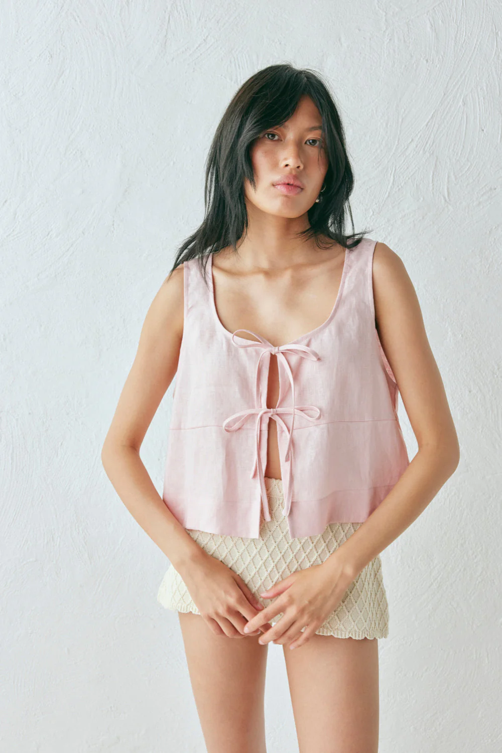 Nessa Linen Smock Top Pink - Image 6