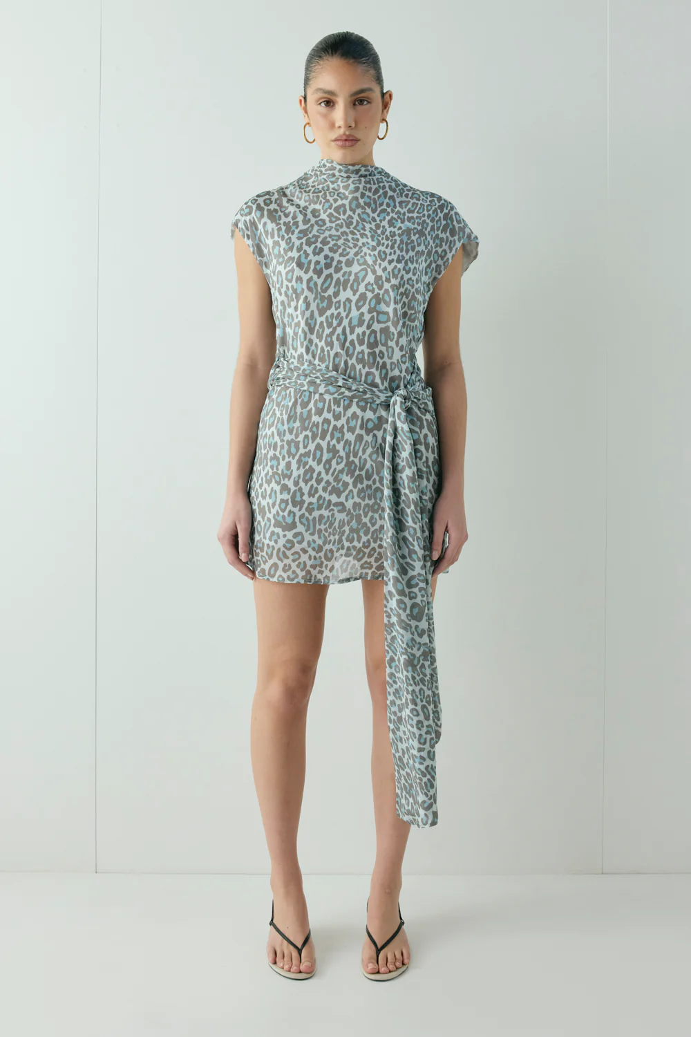 Nuri Mini Dress Blue Leopard - Image 5