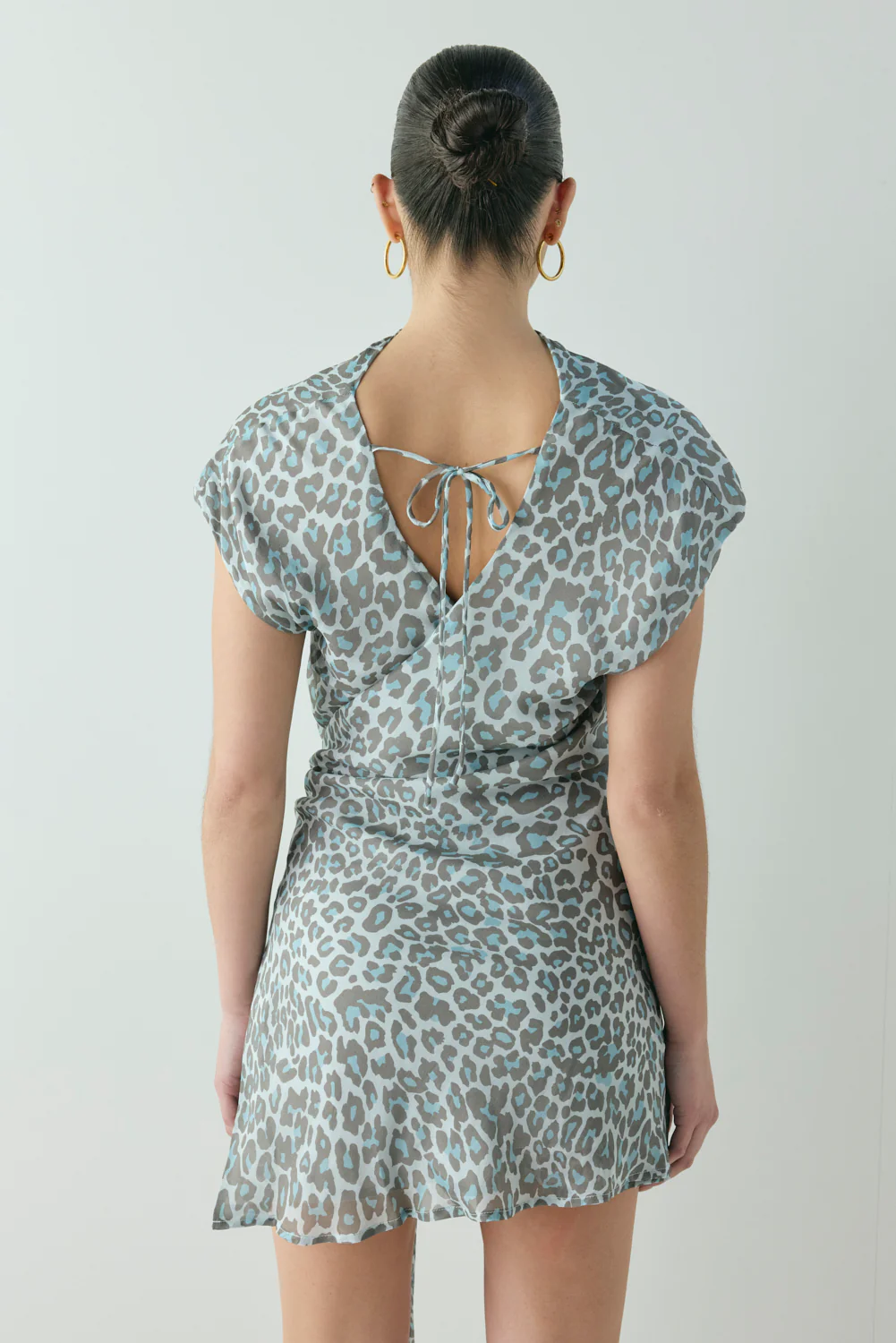 Nuri Mini Dress Blue Leopard - Image 8