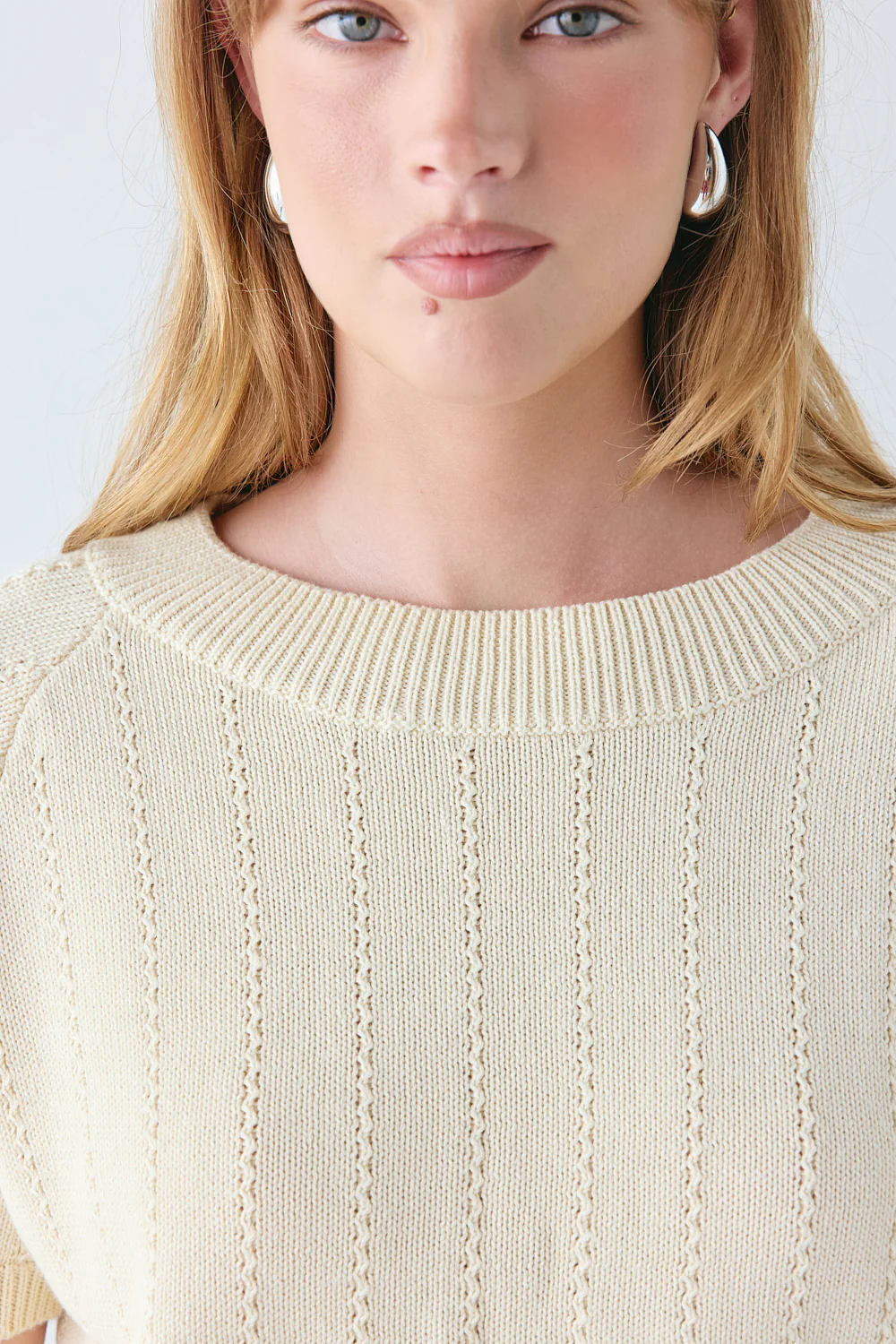 Olive Knit Top Cream - Image 3
