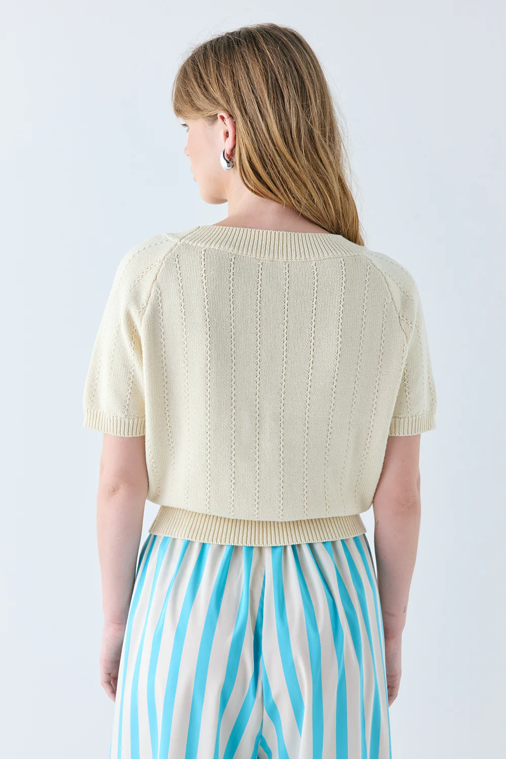 Olive Knit Top Cream - Image 5