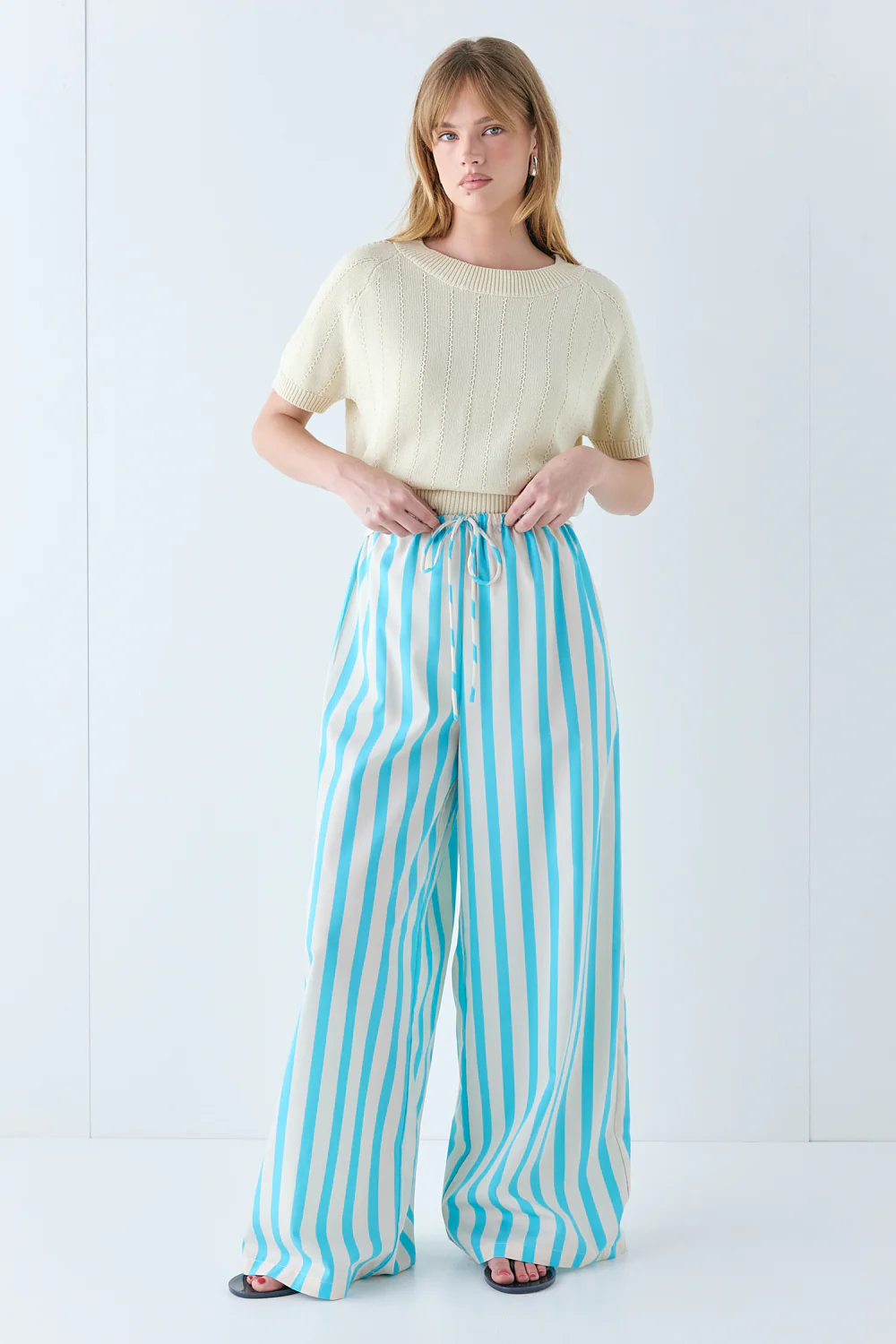 Olive Knit Top Cream - Image 6