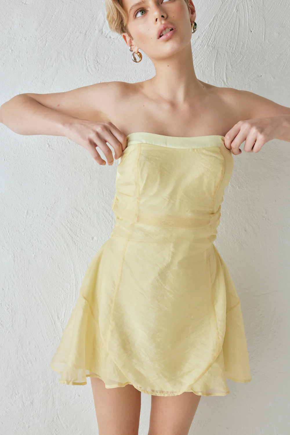Paloma Mini Dress Lemon - Image 4