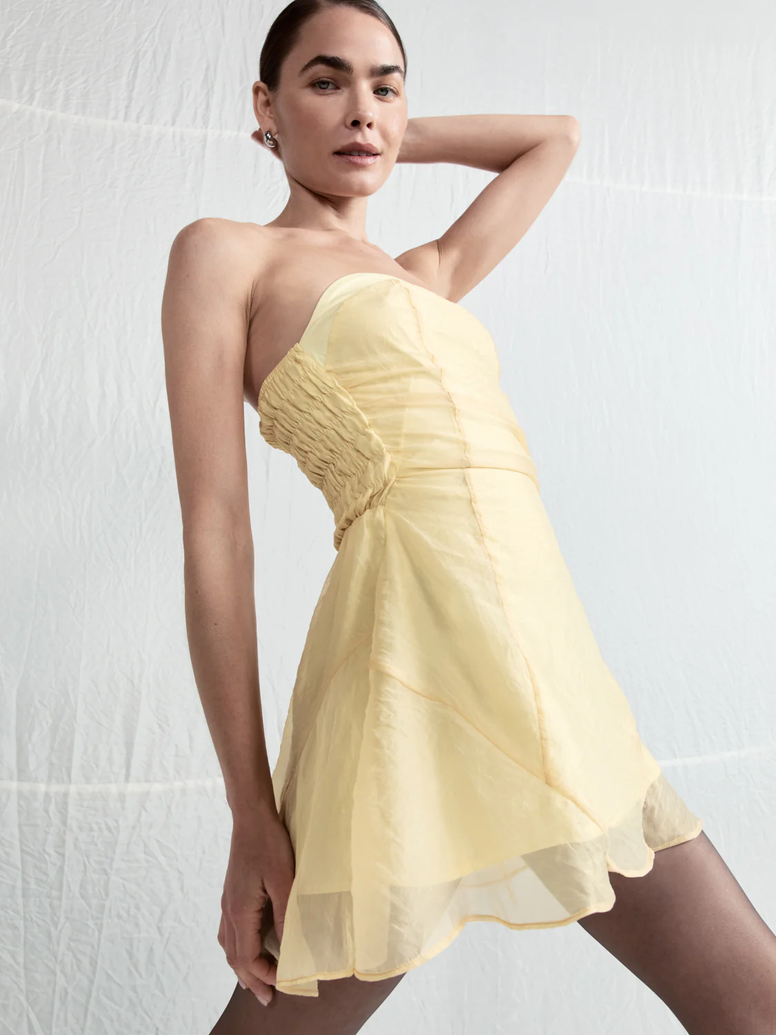 Paloma Mini Dress Lemon - Image 5