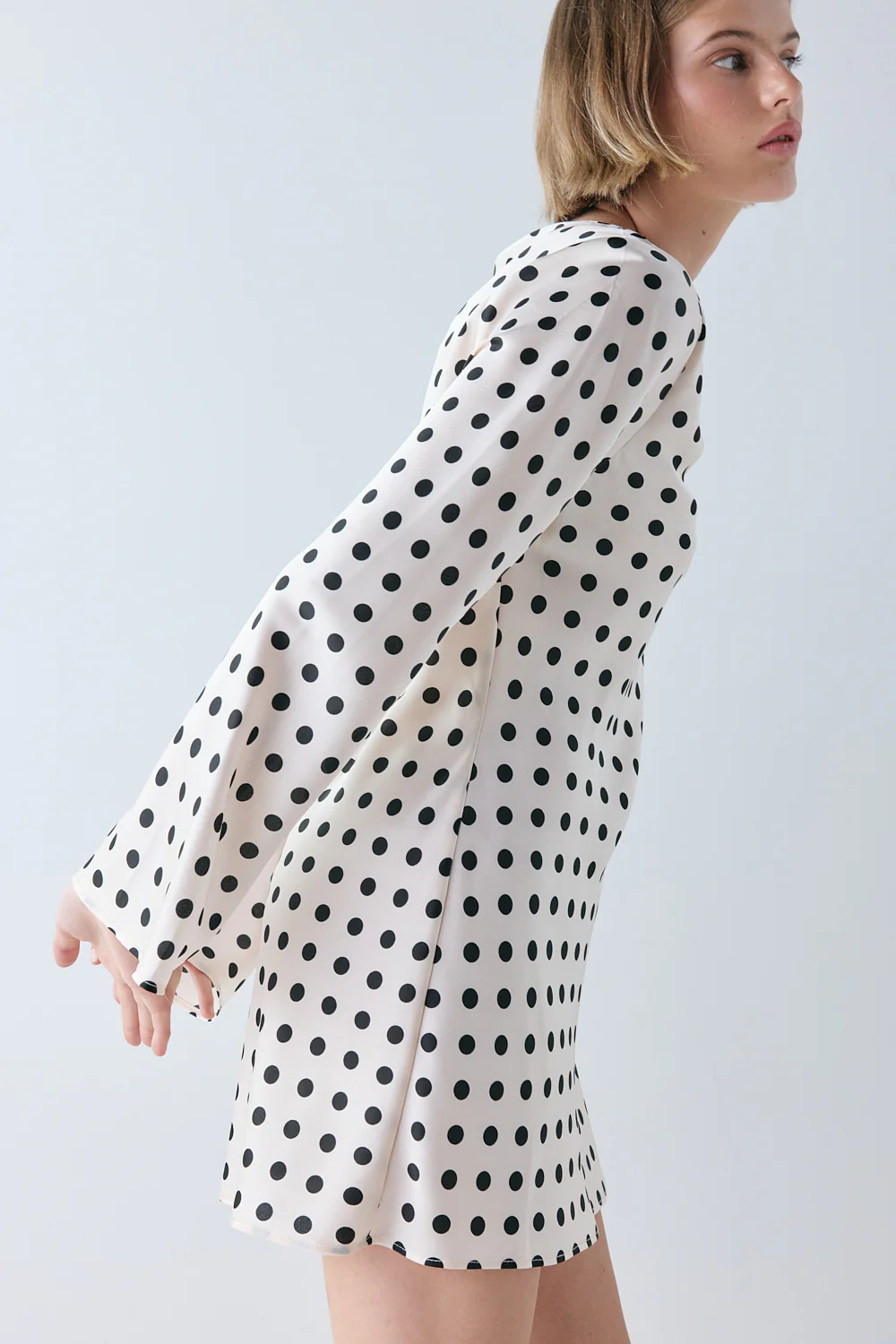 Paris Satin Mini Dress Polka Dot - Image 2