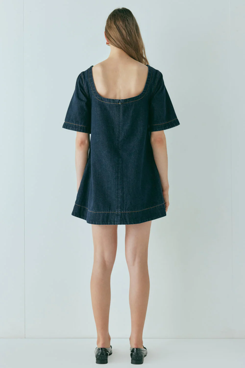 Peyton Denim Mini Dress Indigo - Image 7