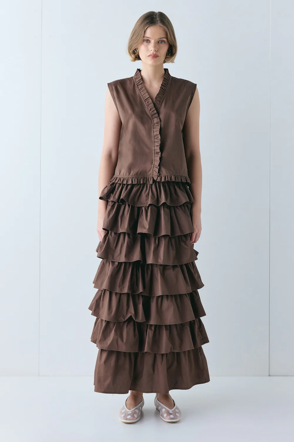 Phoebe Vest Top Chocolate - Image 5