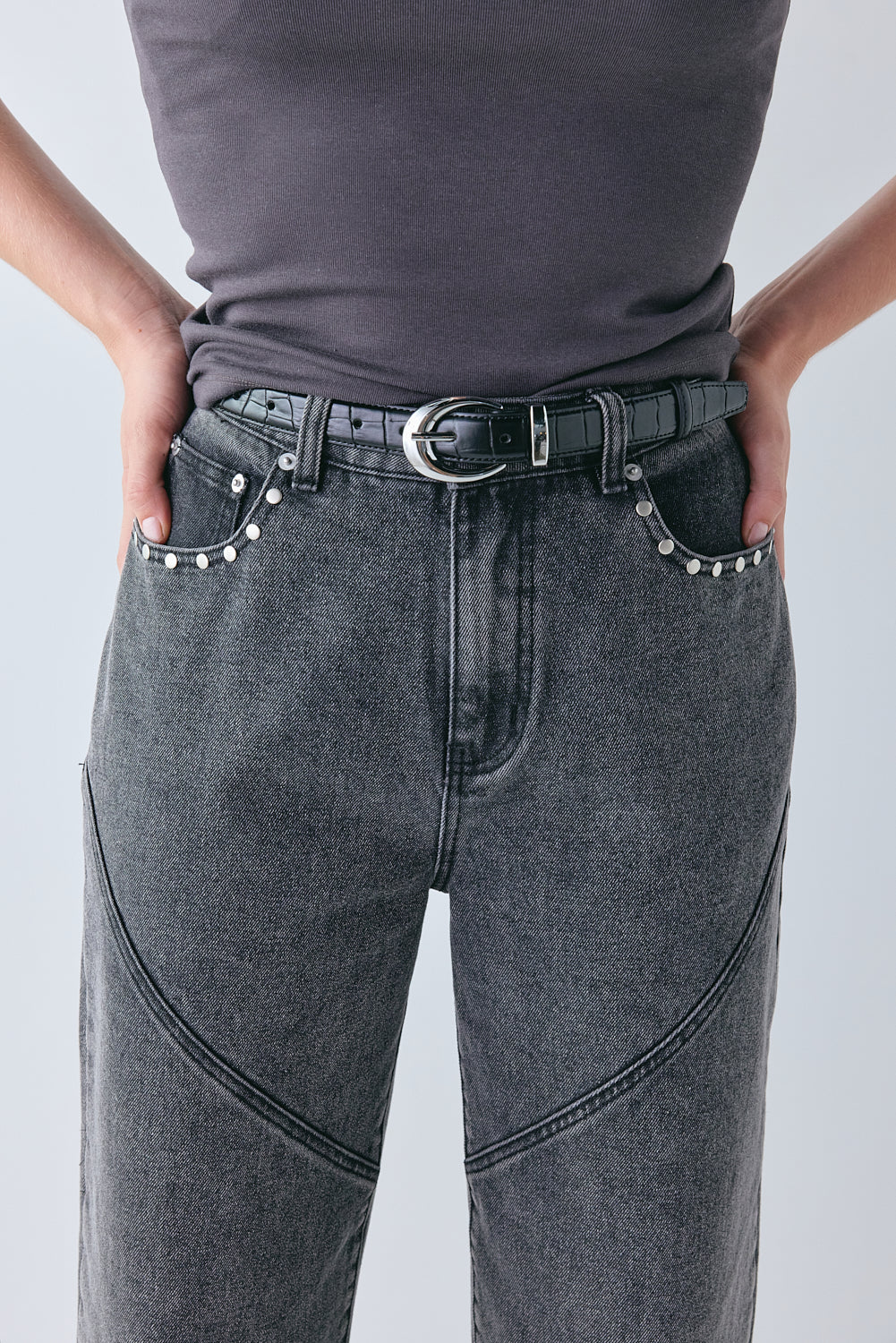 Pia High Rise Denim Jeans Washed Grey - Image 6