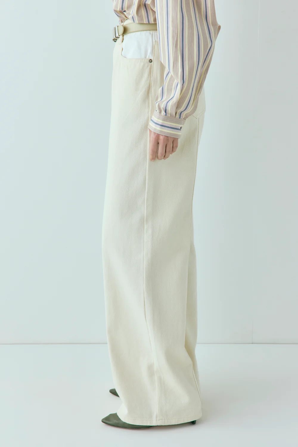 Pippa Mid Rise Denim Jeans Cream - Image 6